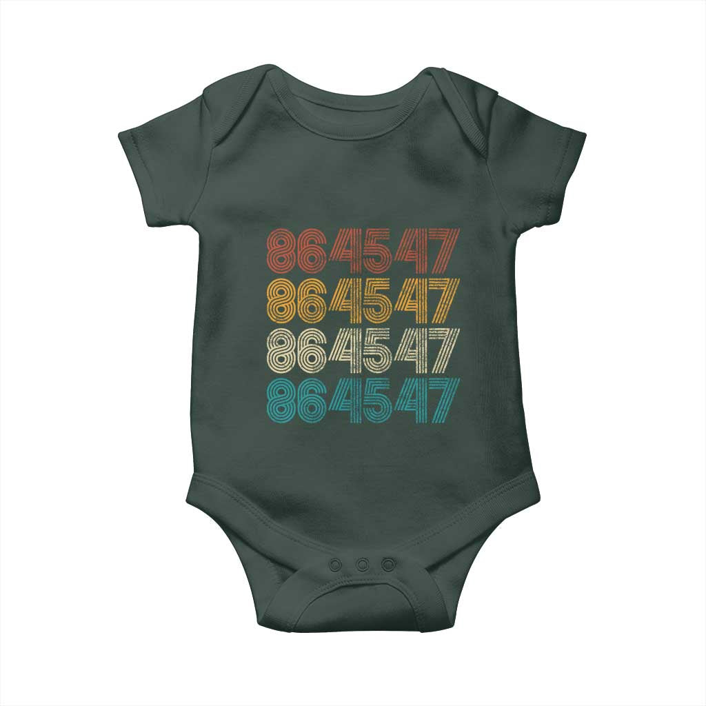 Funny Vintage 80s Style 86 45 47 Retro Stripes Baby Onesie