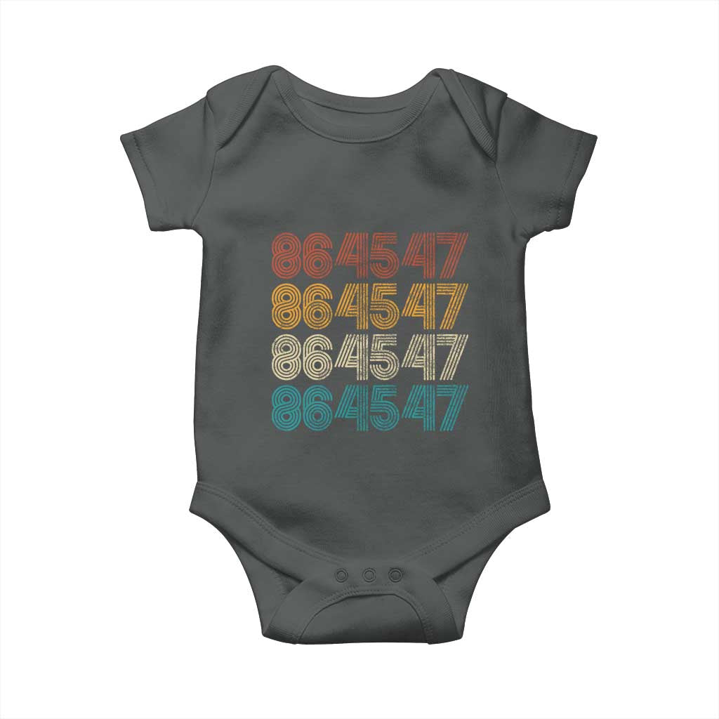 Funny Vintage 80s Style 86 45 47 Retro Stripes Baby Onesie