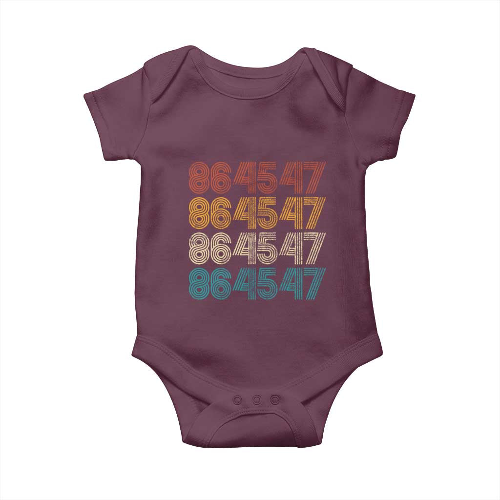 Funny Vintage 80s Style 86 45 47 Retro Stripes Baby Onesie