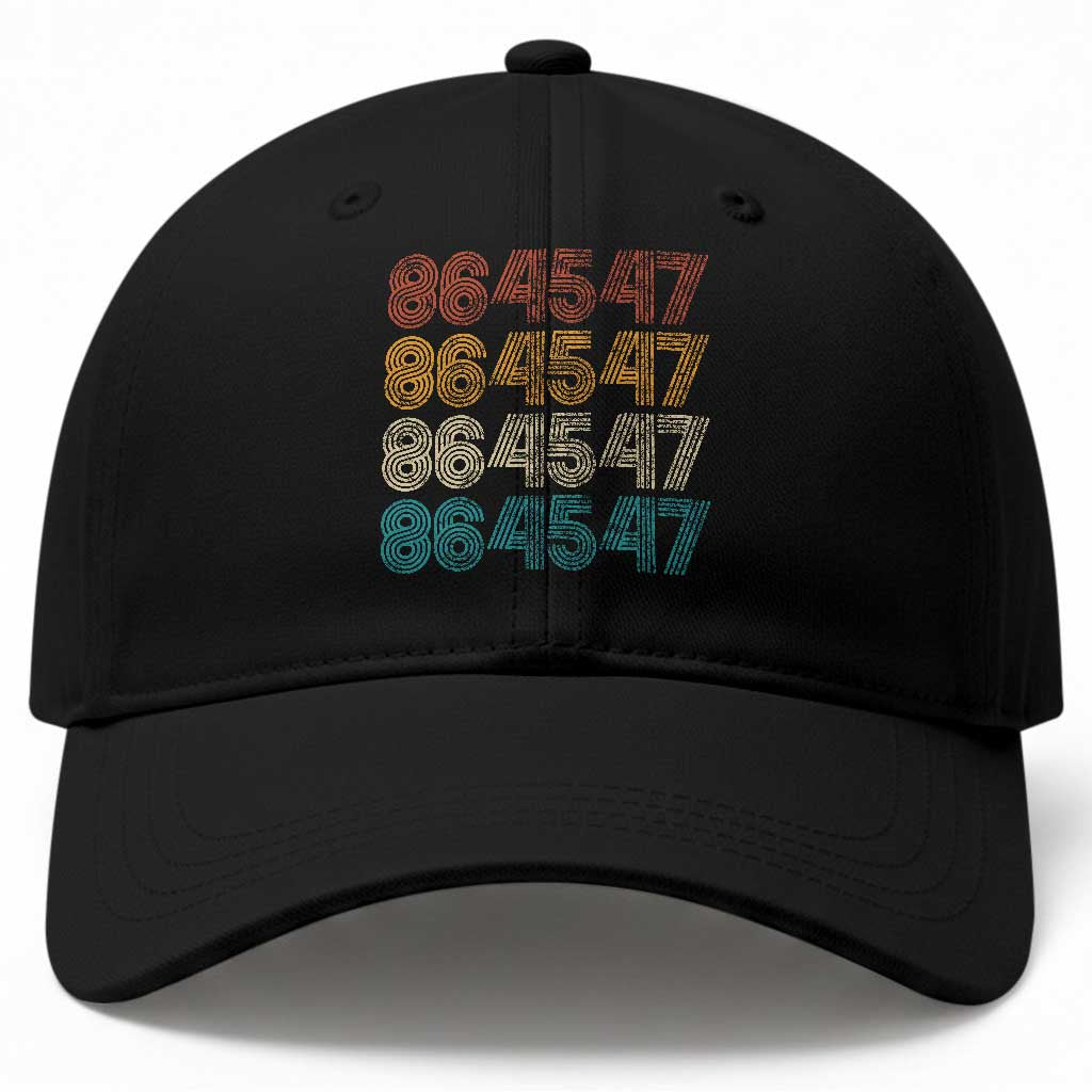 Funny Vintage 80s Style 86 45 47 Retro Stripes Baseball Cap
