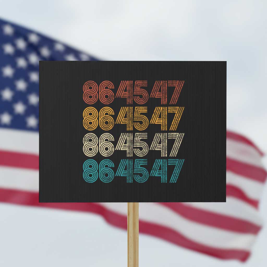 Funny Vintage 80s Style 86 45 47 Retro Stripes Protest Sign - undefined