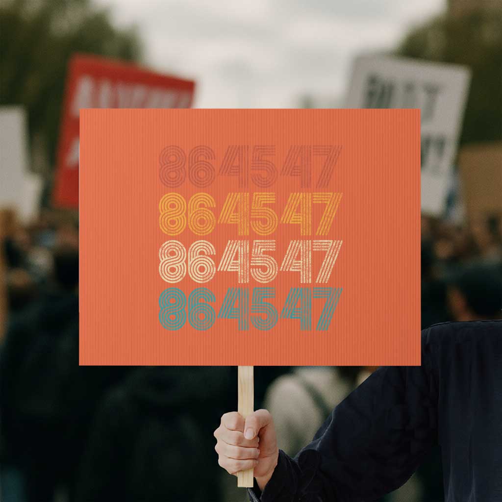 Funny Vintage 80s Style 86 45 47 Retro Stripes Protest Sign - undefined