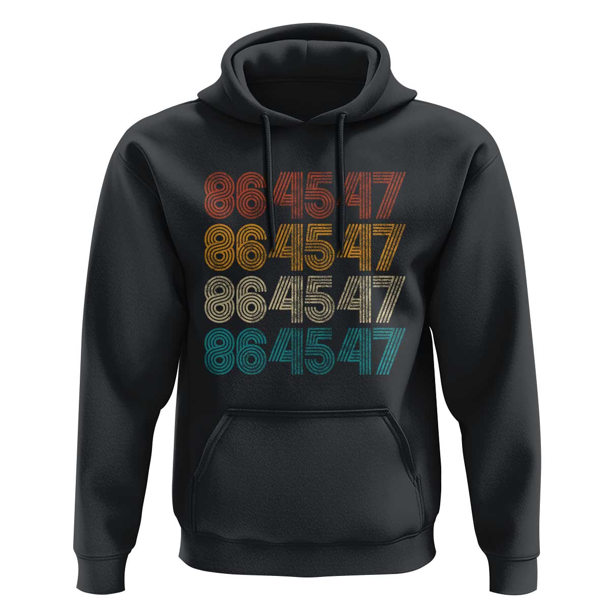 Funny Vintage 80s Style 86 45 47 Retro Stripes Hoodie