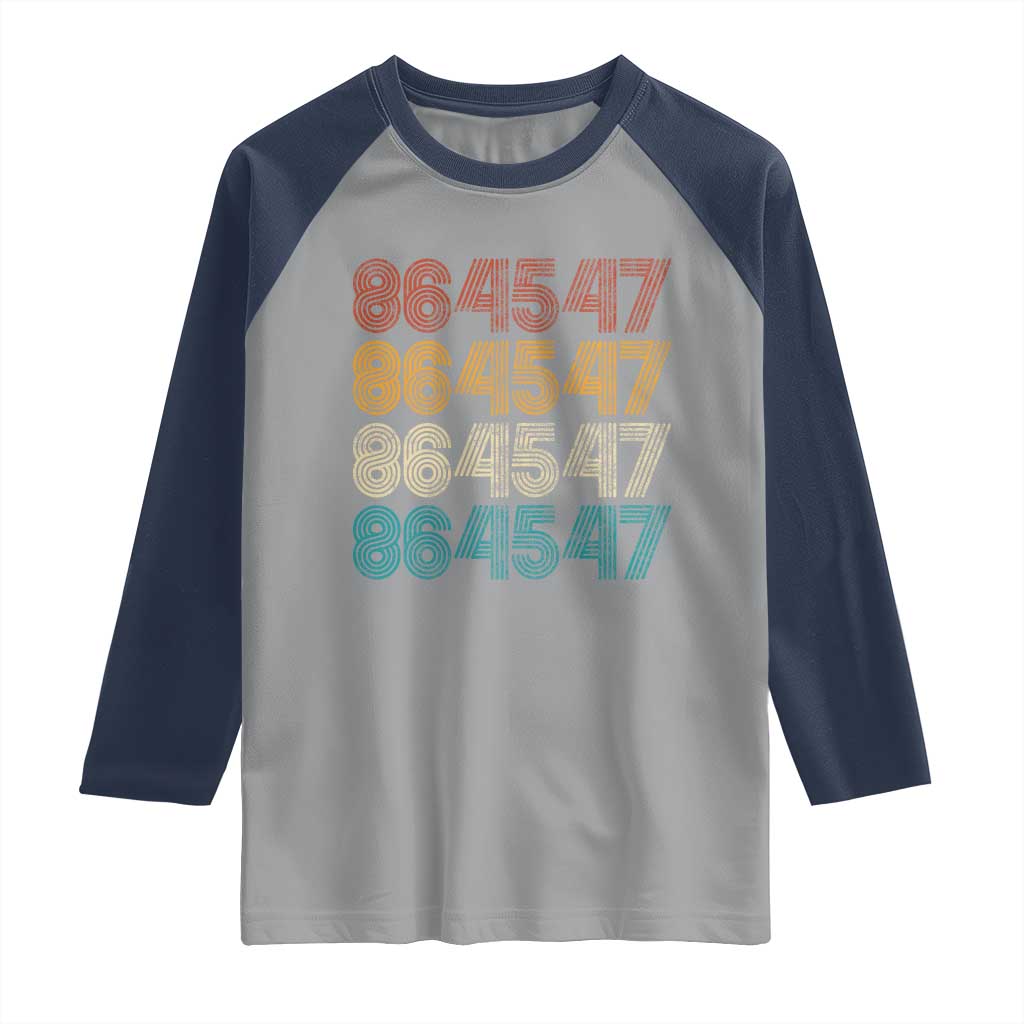 Funny Vintage 80s Style 86 45 47 Retro Stripes Raglan Shirt