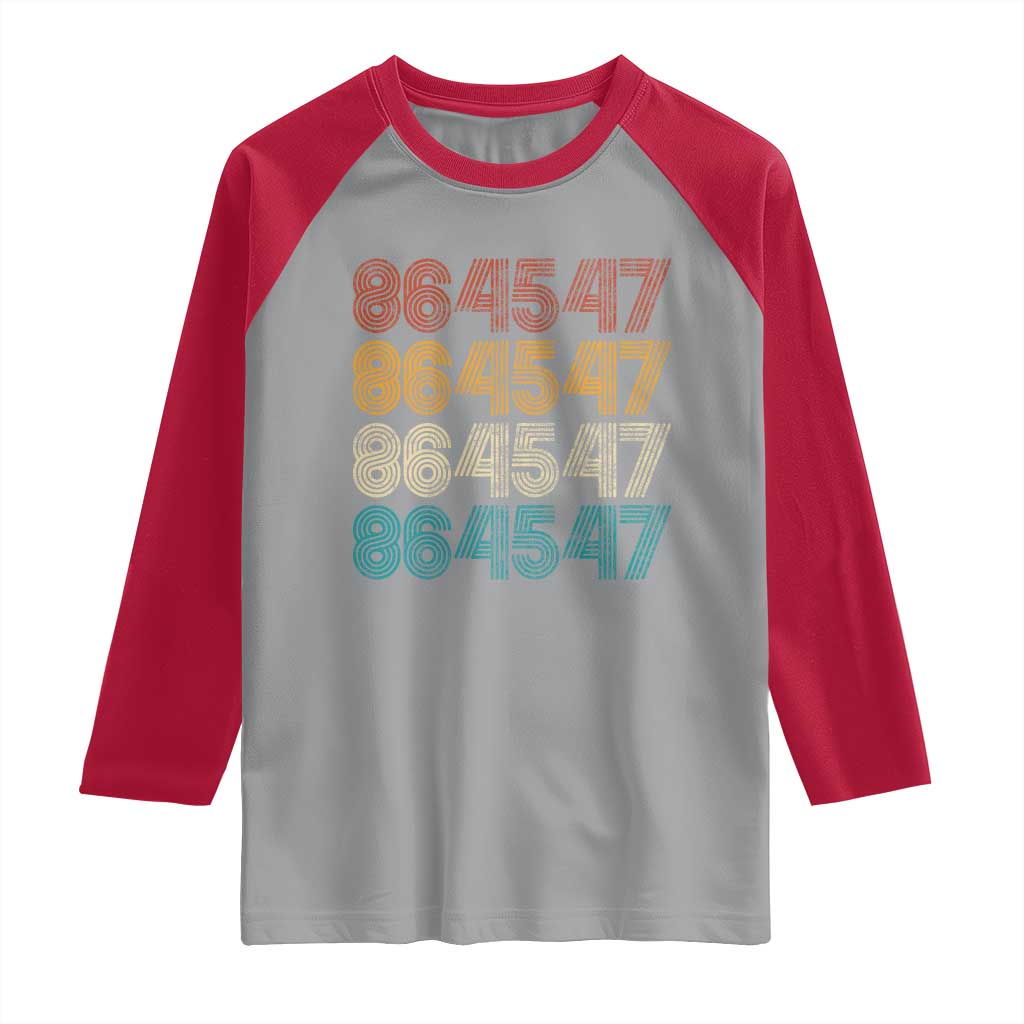 Funny Vintage 80s Style 86 45 47 Retro Stripes Raglan Shirt