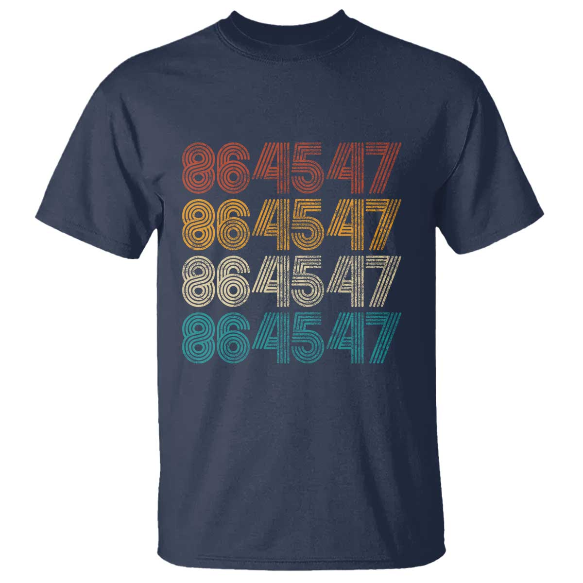 Funny Vintage 80s Style 86 45 47 Retro Stripes T Shirt