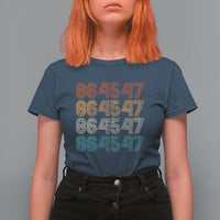 Funny Vintage 80s Style 86 45 47 Retro Stripes T Shirt For Women