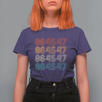 Funny Vintage 80s Style 86 45 47 Retro Stripes T Shirt For Women