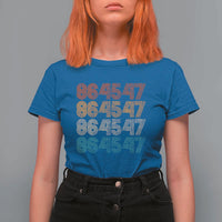 Funny Vintage 80s Style 86 45 47 Retro Stripes T Shirt For Women