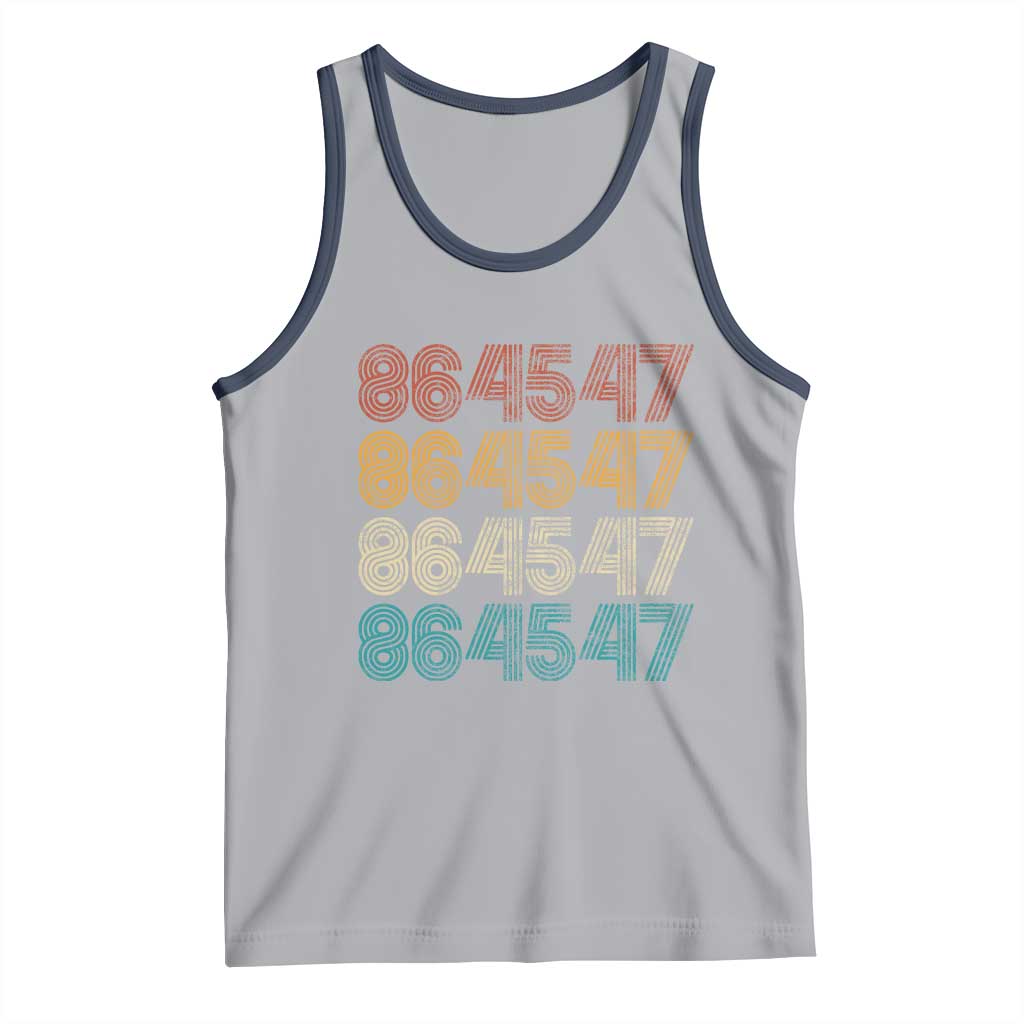 Funny Vintage 80s Style 86 45 47 Retro Stripes Tank Top