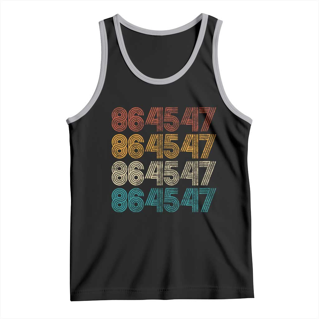 Funny Vintage 80s Style 86 45 47 Retro Stripes Tank Top