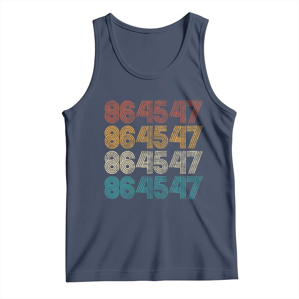 Funny Vintage 80s Style 86 45 47 Retro Stripes Tank Top