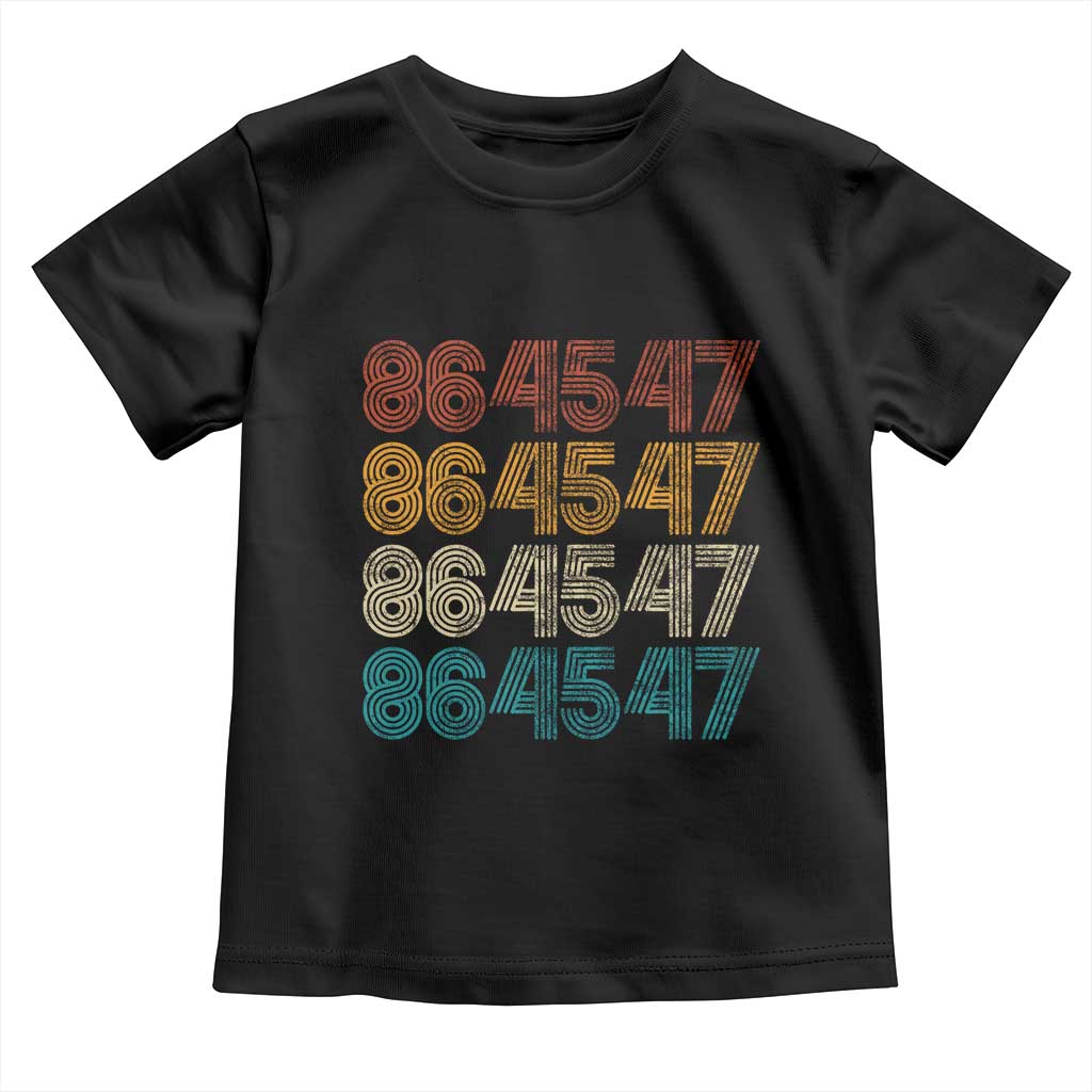 Funny Vintage 80s Style 86 45 47 Retro Stripes Toddler T Shirt