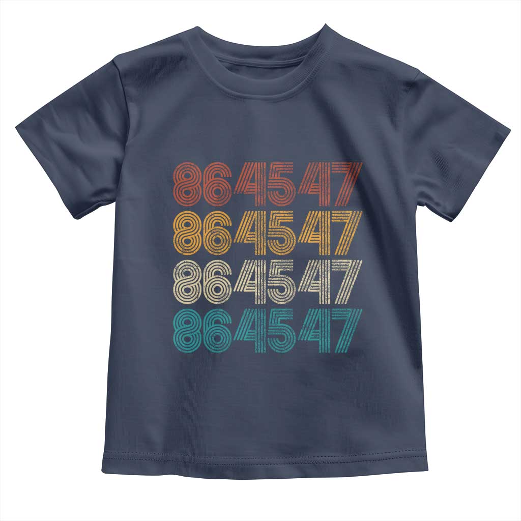 Funny Vintage 80s Style 86 45 47 Retro Stripes Toddler T Shirt