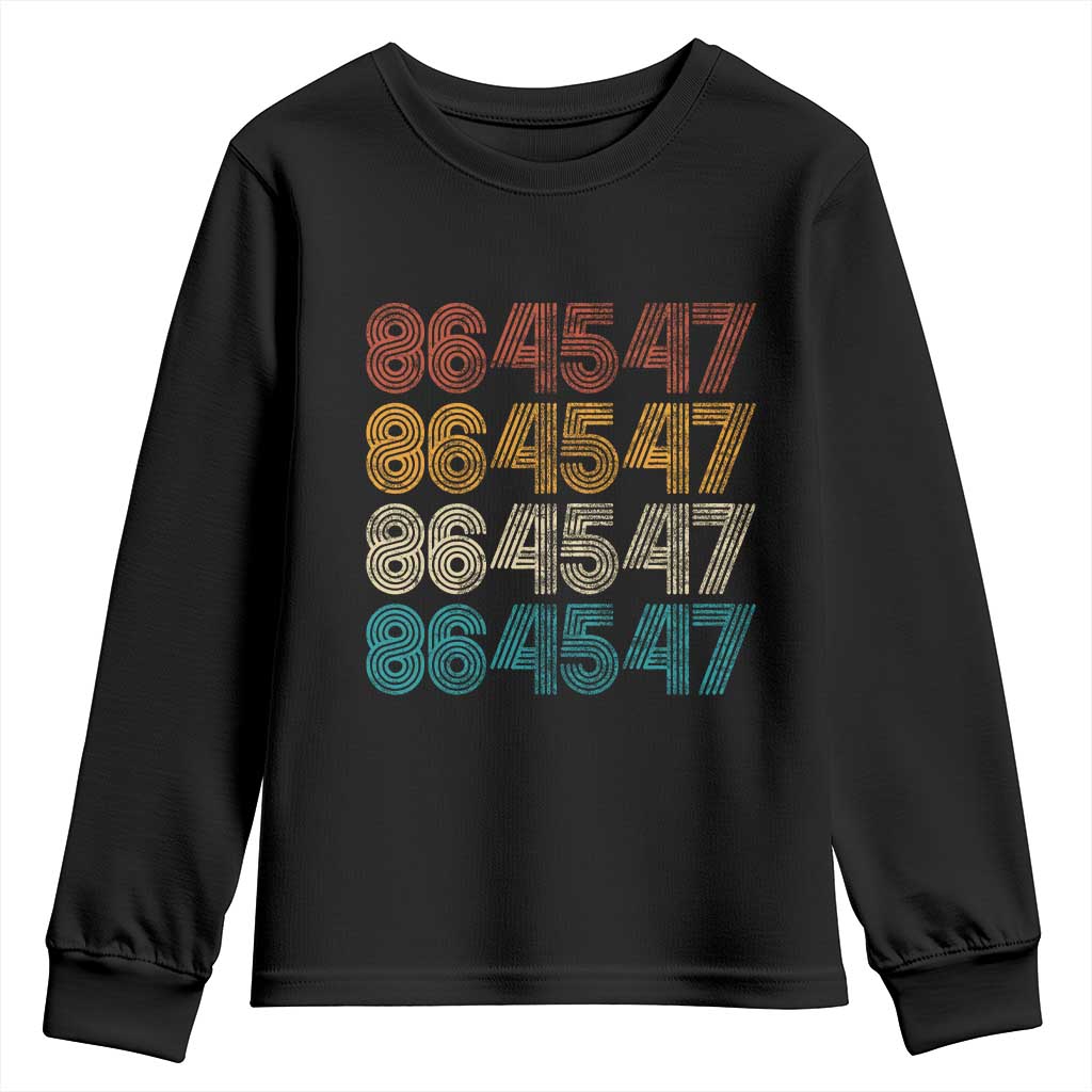 Funny Vintage 80s Style 86 45 47 Retro Stripes Youth Sweatshirt