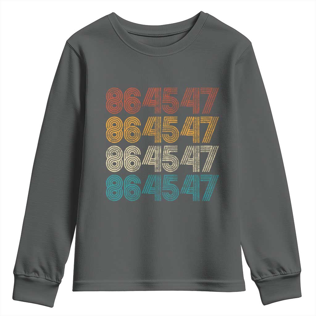 Funny Vintage 80s Style 86 45 47 Retro Stripes Youth Sweatshirt