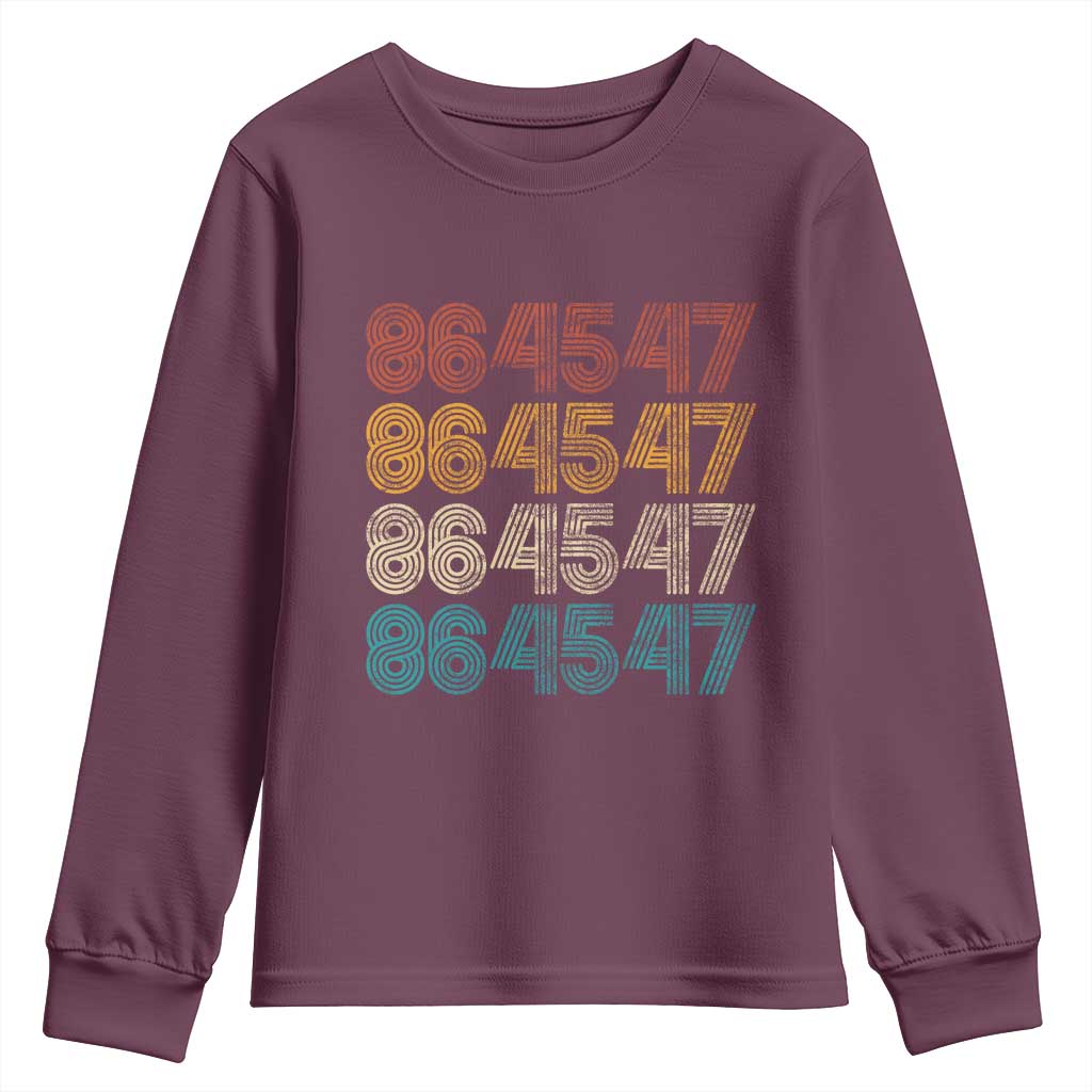 Funny Vintage 80s Style 86 45 47 Retro Stripes Youth Sweatshirt