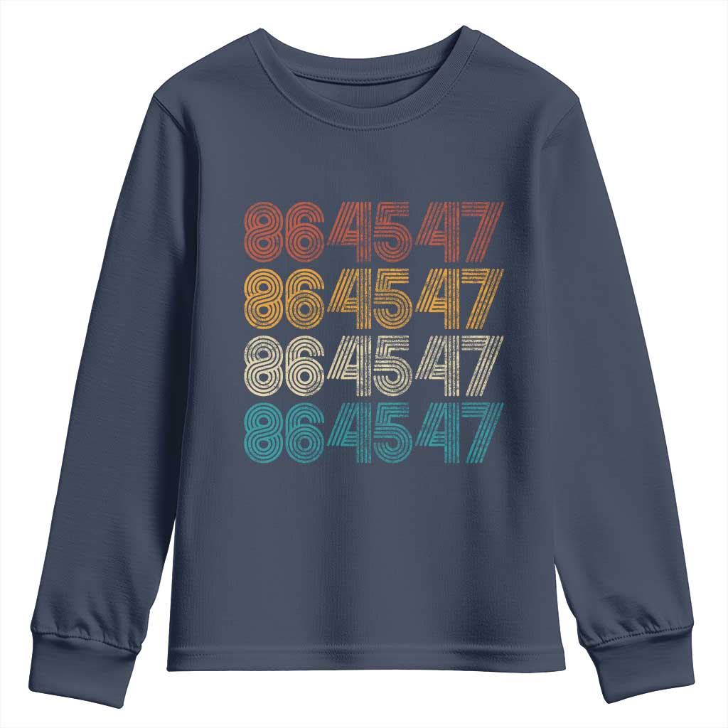 Funny Vintage 80s Style 86 45 47 Retro Stripes Youth Sweatshirt