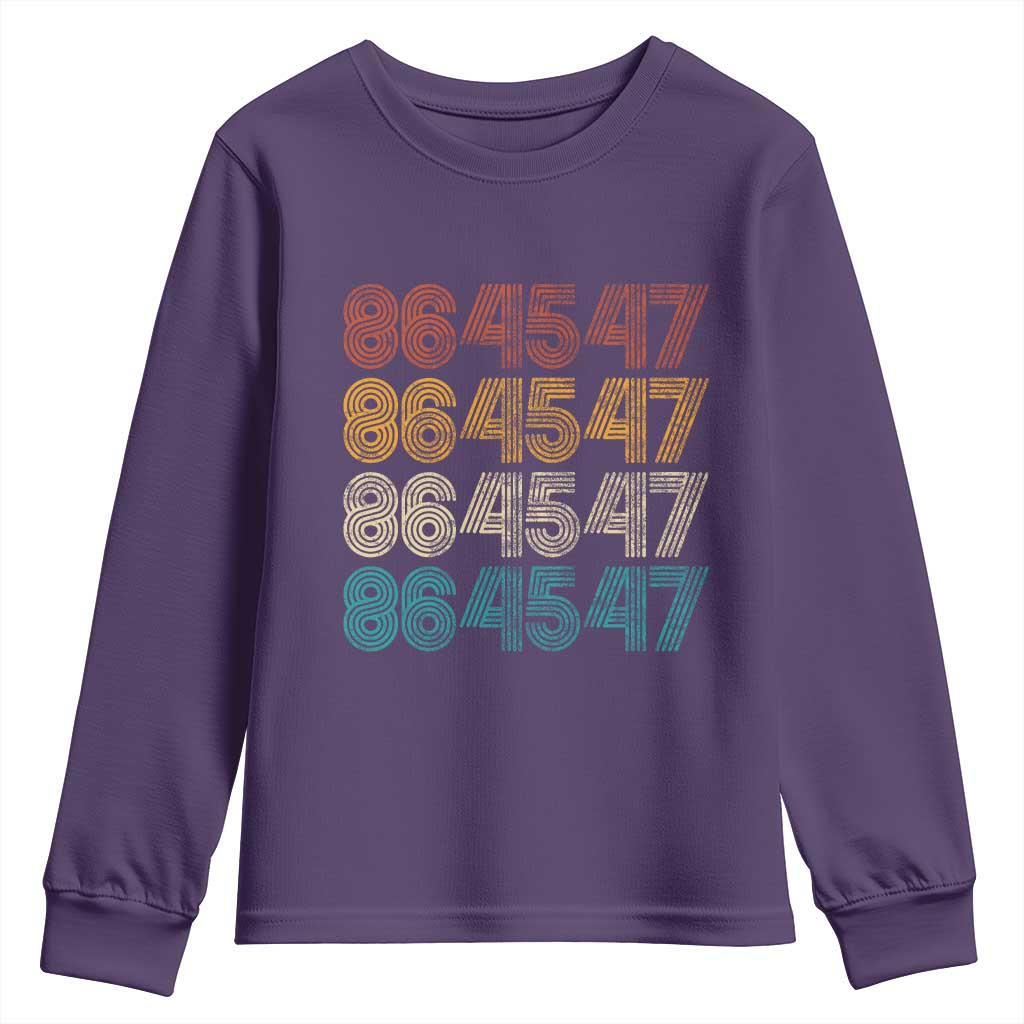 Funny Vintage 80s Style 86 45 47 Retro Stripes Youth Sweatshirt