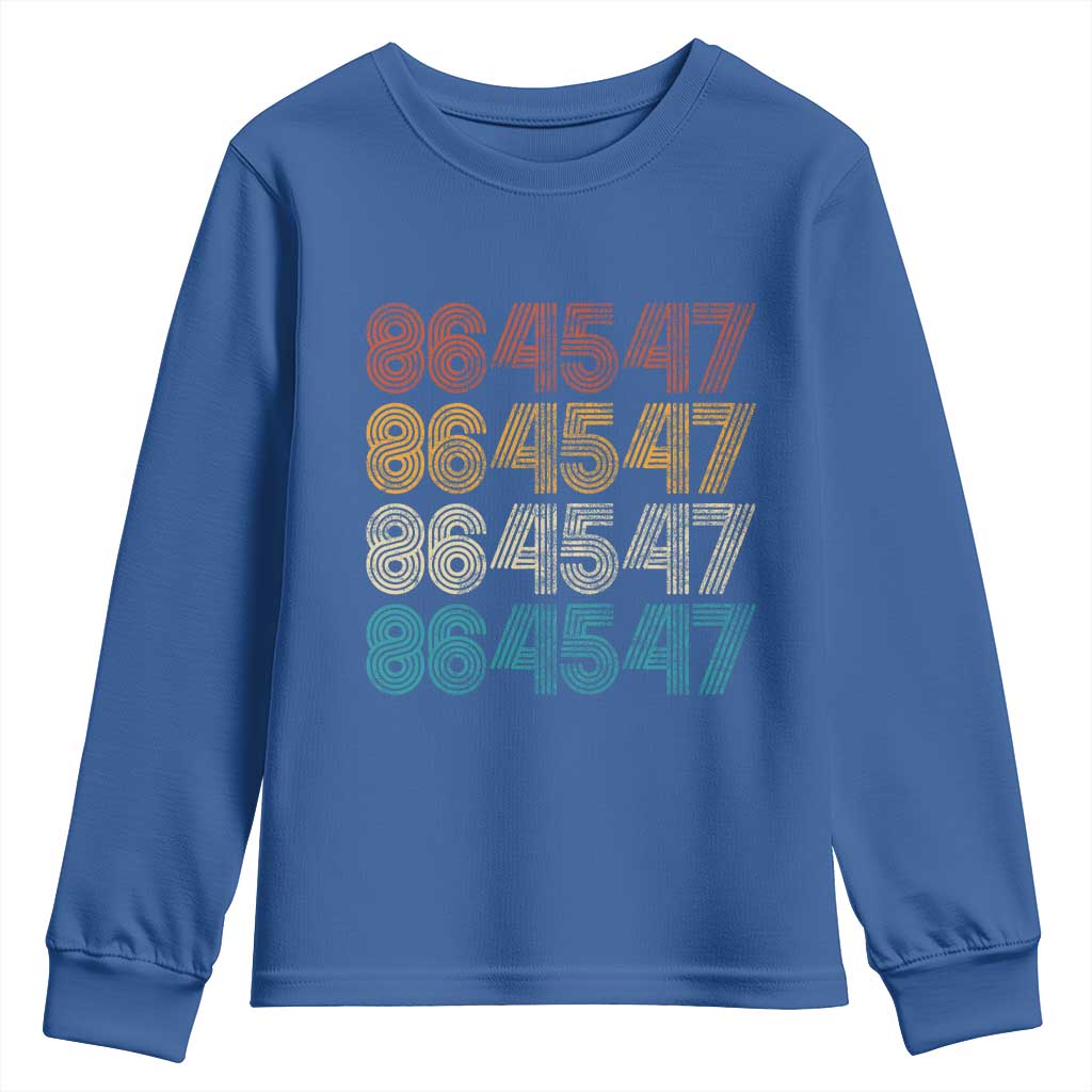 Funny Vintage 80s Style 86 45 47 Retro Stripes Youth Sweatshirt