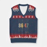 Funny Vintage 80s Style 86 47 2024 Retro V-Neck Knit Sweater Vest - Wonder Print Shop