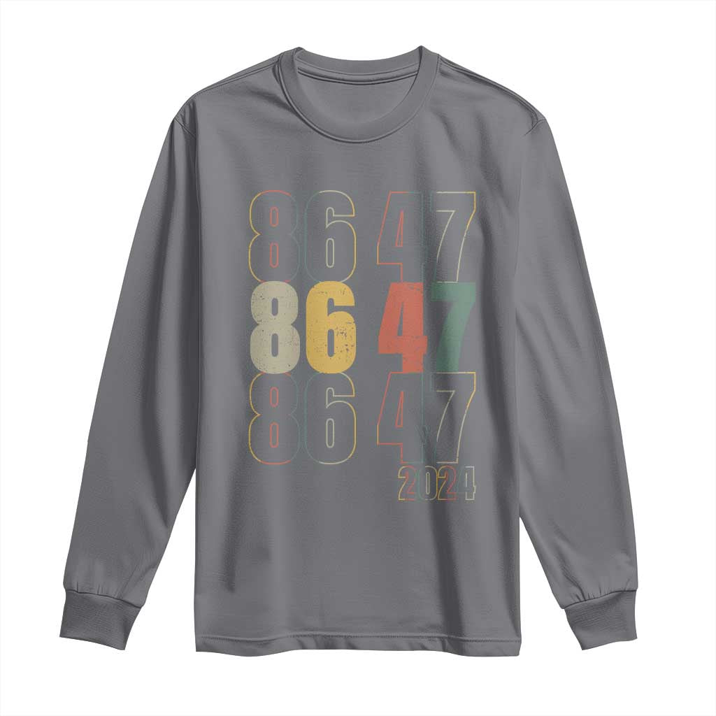 Funny Vintage 80s Style 86 47 2024 Retro Long Sleeve Shirt