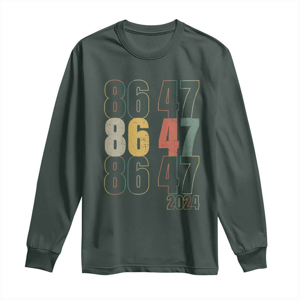 Funny Vintage 80s Style 86 47 2024 Retro Long Sleeve Shirt