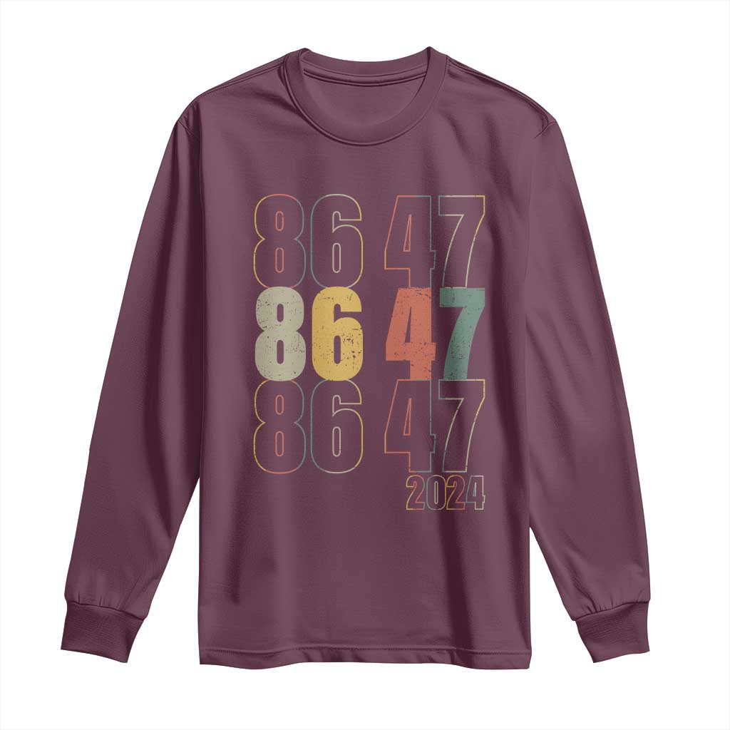 Funny Vintage 80s Style 86 47 2024 Retro Long Sleeve Shirt