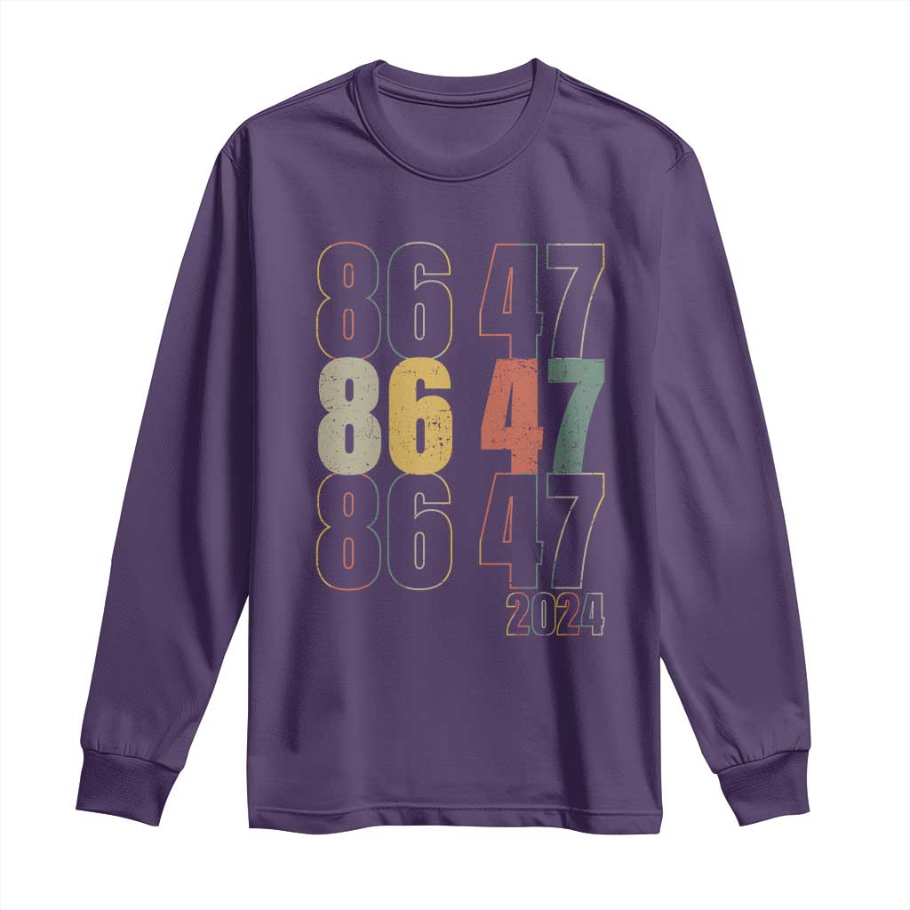 Funny Vintage 80s Style 86 47 2024 Retro Long Sleeve Shirt