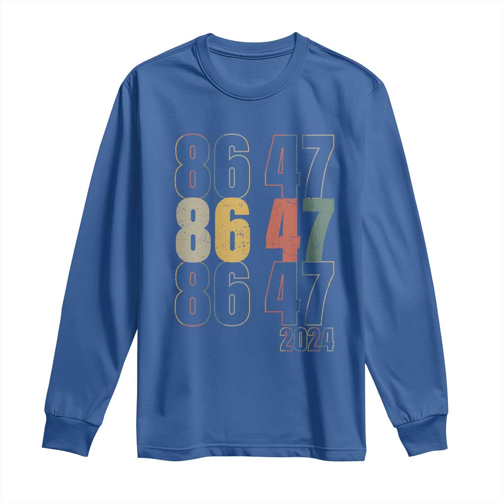 Funny Vintage 80s Style 86 47 2024 Retro Long Sleeve Shirt