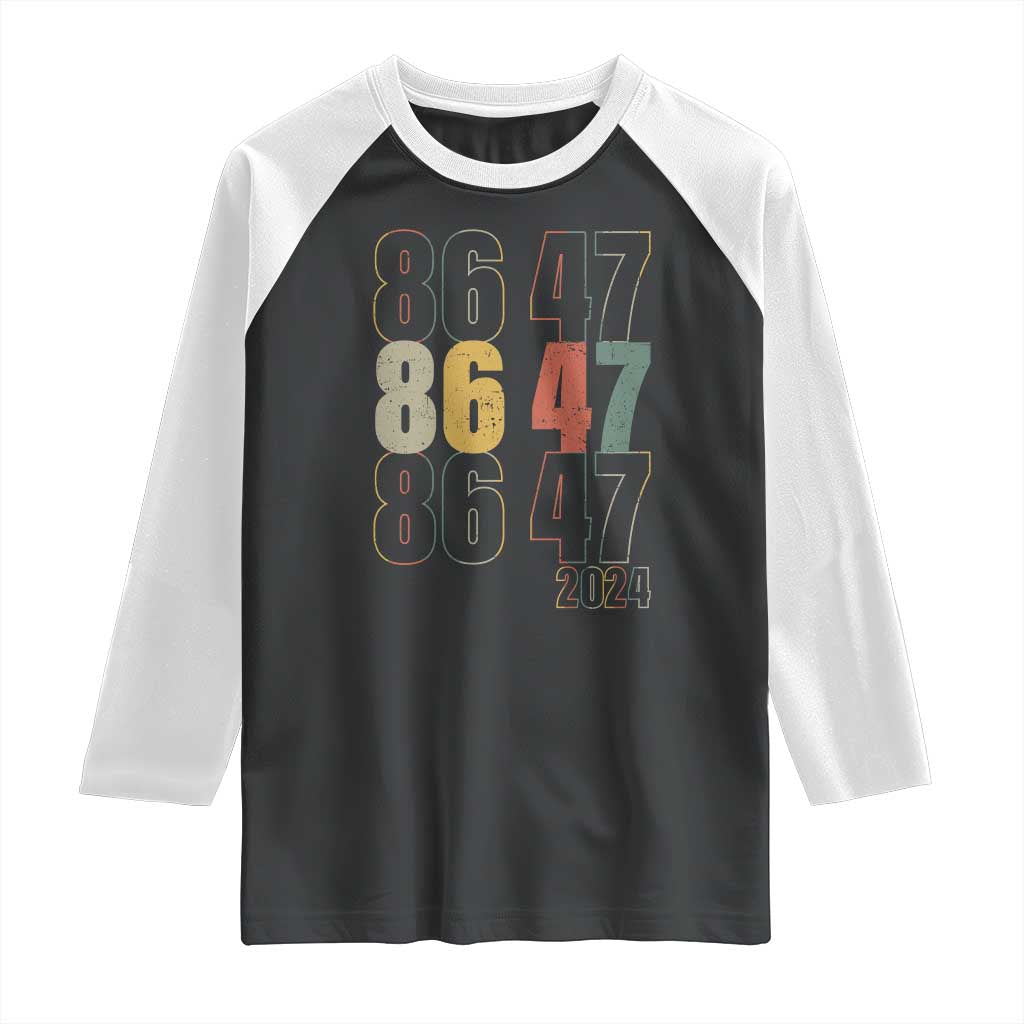 Funny Vintage 80s Style 86 47 2024 Retro Raglan Shirt