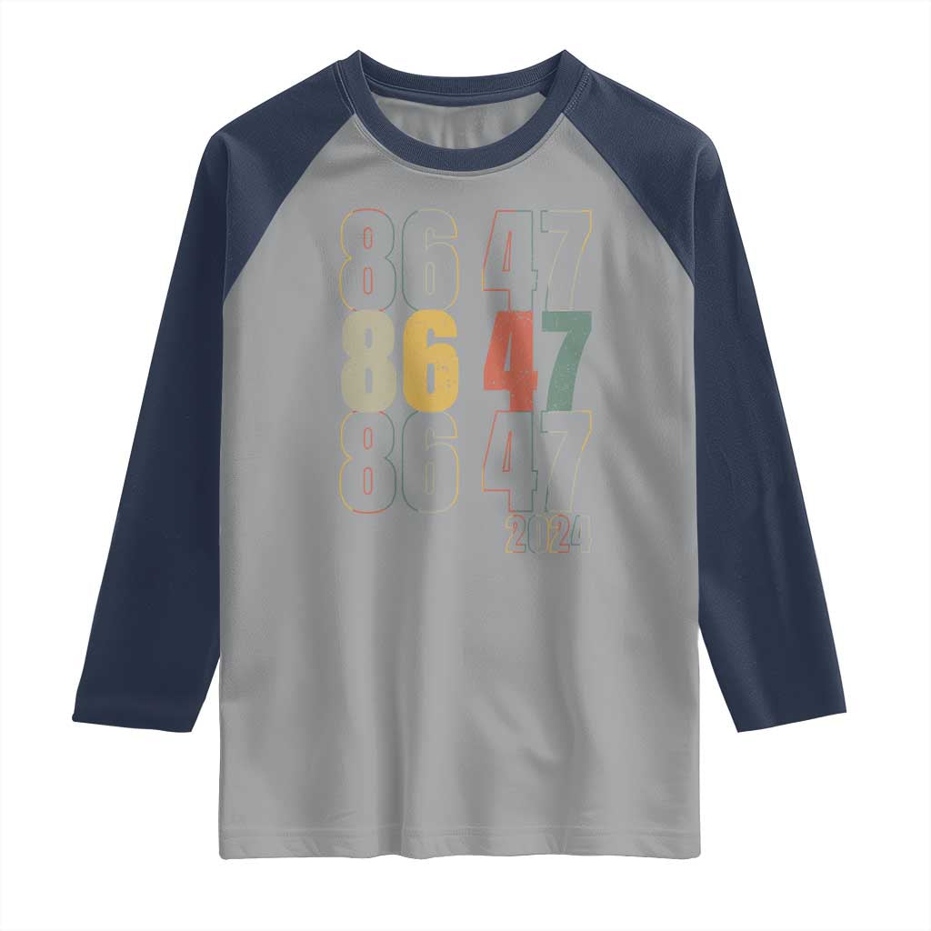 Funny Vintage 80s Style 86 47 2024 Retro Raglan Shirt