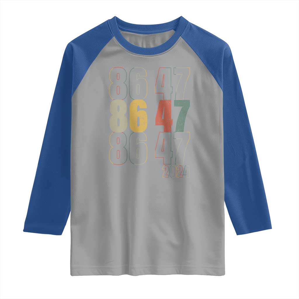 Funny Vintage 80s Style 86 47 2024 Retro Raglan Shirt