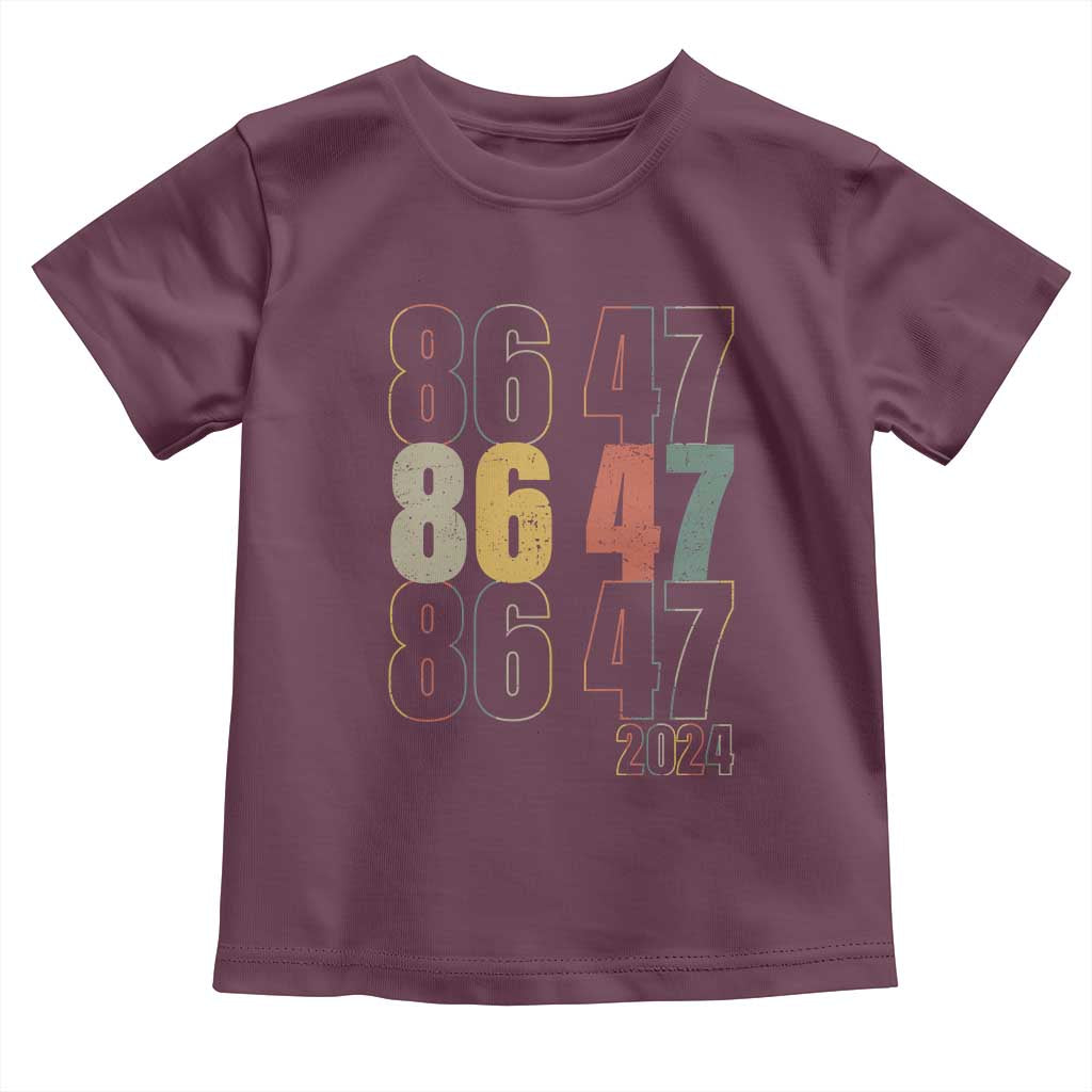 Funny Vintage 80s Style 86 47 2024 Retro Toddler T Shirt