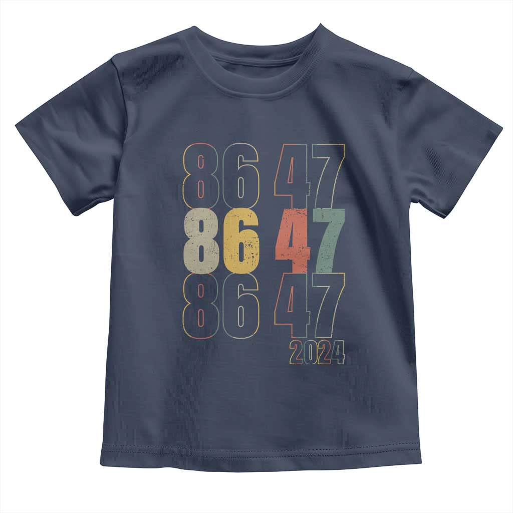 Funny Vintage 80s Style 86 47 2024 Retro Toddler T Shirt