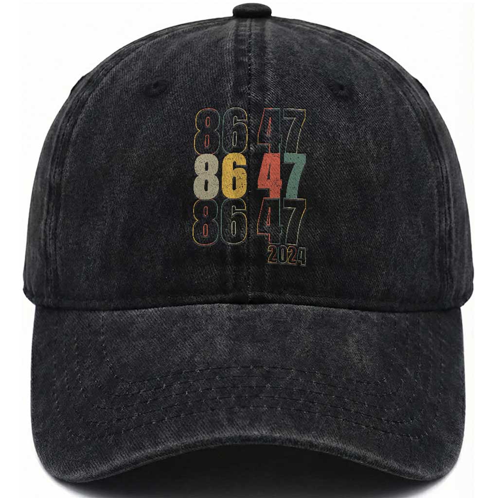 Funny Vintage 80s Style 86 47 2024 Retro Washed Cotton Baseball Cap