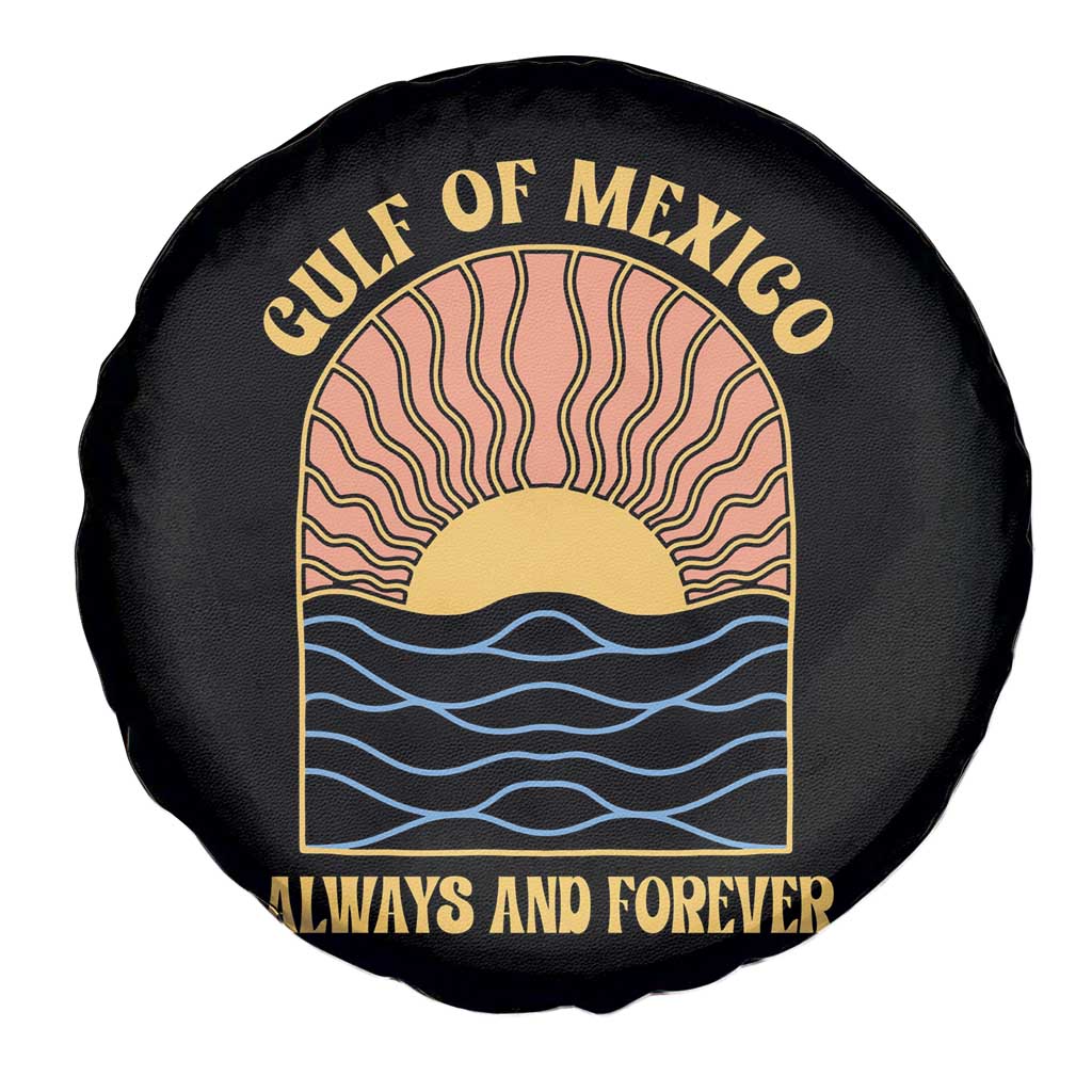 Gulf Of Mexico Always And Forever Spare Tire Cover Retro Beach Sunset