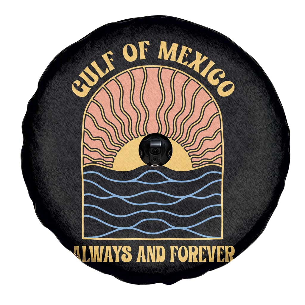 Gulf Of Mexico Always And Forever Spare Tire Cover Retro Beach Sunset
