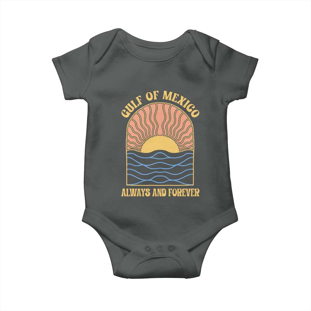 Gulf Of Mexico Always And Forever Baby Onesie Retro Beach Sunset