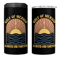 Gulf Of Mexico Always And Forever 4 in 1 Can Cooler Tumbler Retro Beach Sunset