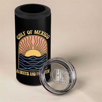 Gulf Of Mexico Always And Forever 4 in 1 Can Cooler Tumbler Retro Beach Sunset