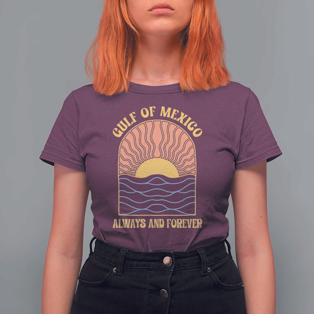 Gulf Of Mexico Always And Forever T Shirt For Women Retro Beach Sunset