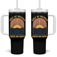 Gulf Of Mexico Always And Forever Tumbler With Handle Retro Beach Sunset
