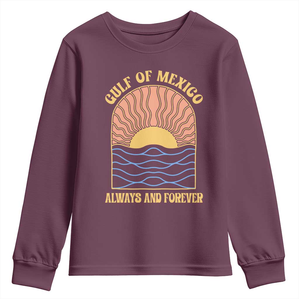 Gulf Of Mexico Always And Forever Youth Sweatshirt Retro Beach Sunset