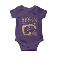Gulf Of Mexico ESTD 1672 Baby Onesie Vintage Map