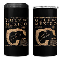 Gulf Of Mexico ESTD 1672 4 in 1 Can Cooler Tumbler Vintage Map