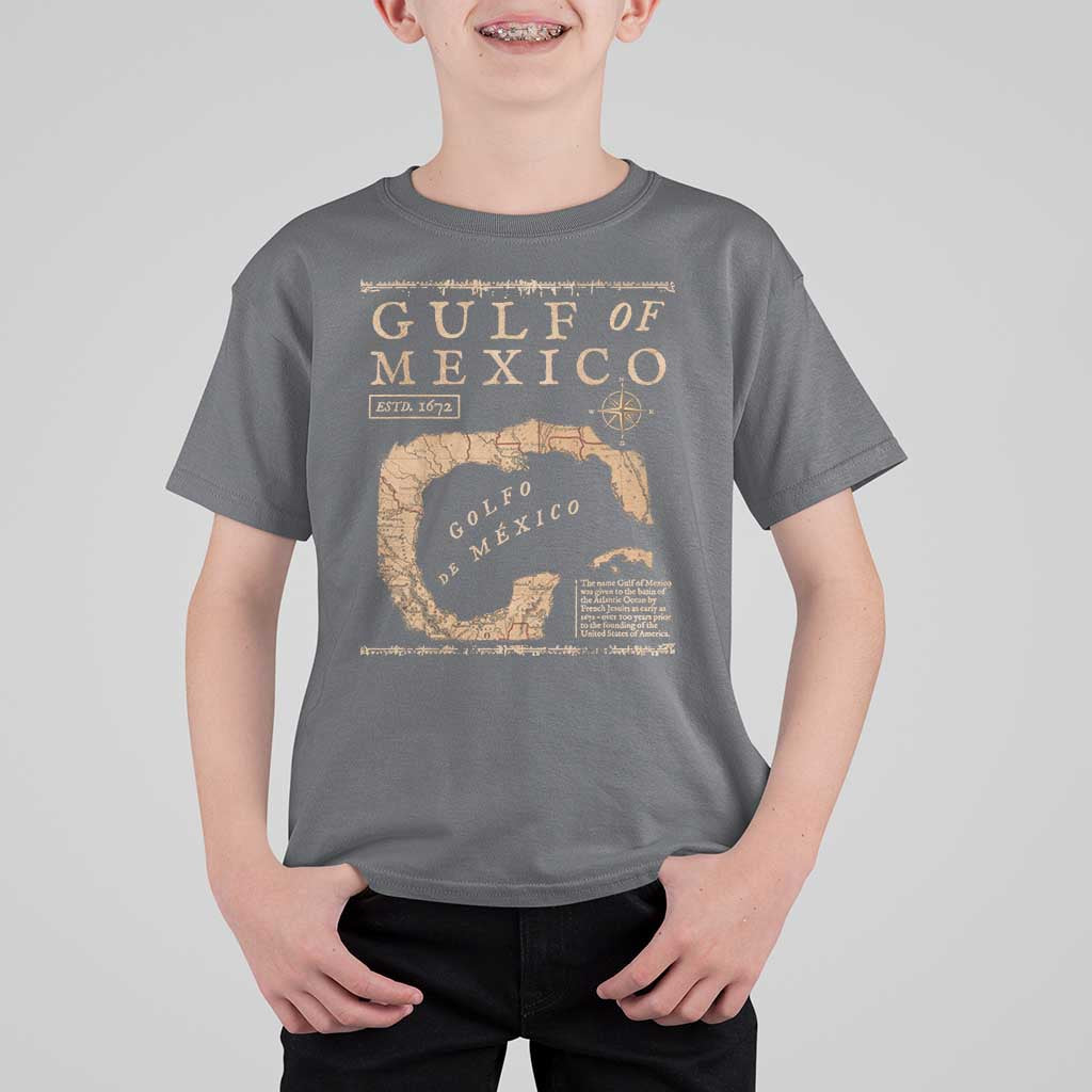 Gulf Of Mexico ESTD 1672 T Shirt For Kid Vintage Map