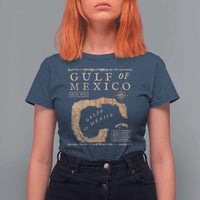 Gulf Of Mexico ESTD 1672 T Shirt For Women Vintage Map