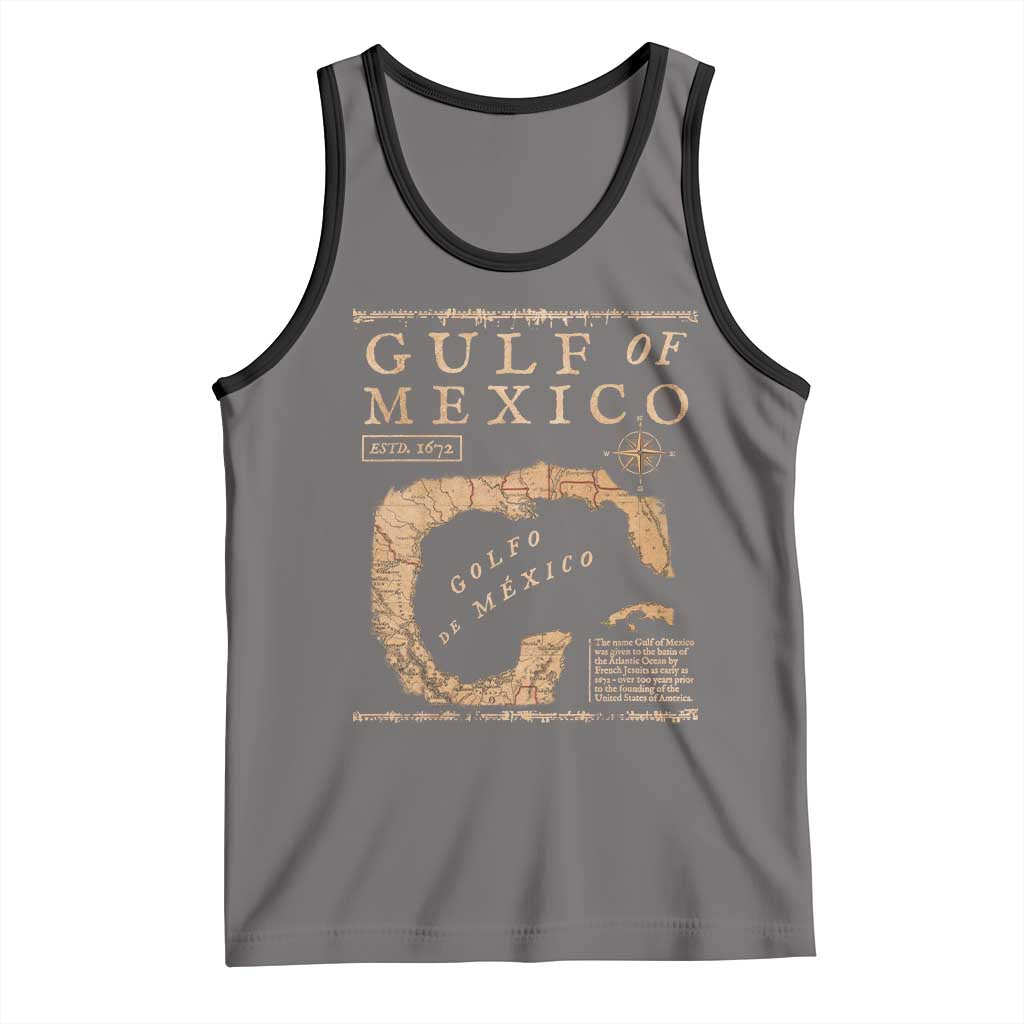 Gulf Of Mexico ESTD 1672 Tank Top Vintage Map