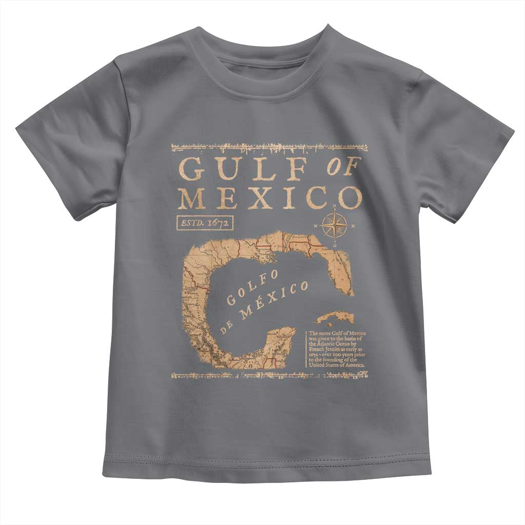 Gulf Of Mexico ESTD 1672 Toddler T Shirt Vintage Map